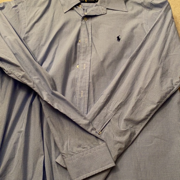 Polo blue white checkered dress shirt - Picture 2 of 2